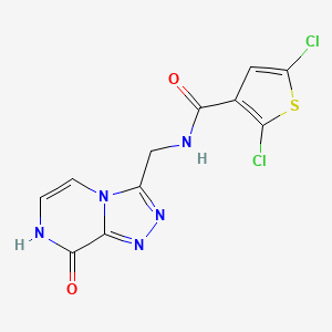 molecular formula C11H7Cl2N5O2S B2545240 2,5-dichloro-N-((8-hydroxy-[1,2,4]triazolo[4,3-a]pyrazin-3-yl)methyl)thiophene-3-carboxamide CAS No. 2034281-43-9