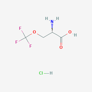 molecular formula C4H7ClF3NO3 B2545243 (2S)-2-氨基-3-(三氟甲氧基)丙酸;盐酸盐 CAS No. 2450267-19-1