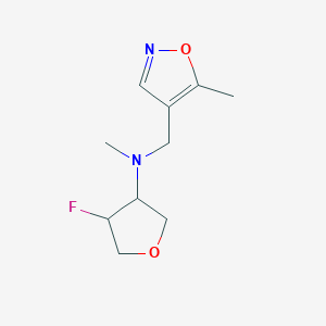 molecular formula C10H15FN2O2 B2545244 4-氟-N-甲基-N-[(5-甲基-1,2-恶唑-4-基)甲基]恶烷-3-胺 CAS No. 2197820-15-6