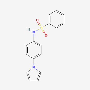 molecular formula C16H14N2O2S B2545245 N-[4-(1H-pyrrol-1-yl)phenyl]benzenesulfonamide CAS No. 383147-45-3