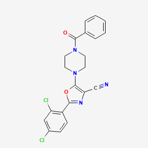 molecular formula C21H16Cl2N4O2 B2545246 5-(4-苯甲酰哌嗪-1-基)-2-(2,4-二氯苯基)恶唑-4-腈 CAS No. 946308-97-0
