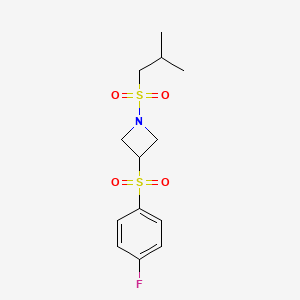 molecular formula C13H18FNO4S2 B2545248 3-((4-Fluorophenyl)sulfonyl)-1-(isobutylsulfonyl)azetidine CAS No. 1796970-06-3