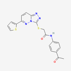 molecular formula C19H15N5O2S2 B2545249 N-(4-acetylphenyl)-2-{[6-(2-thienyl)[1,2,4]triazolo[4,3-b]pyridazin-3-yl]thio}acetamide CAS No. 877634-93-0
