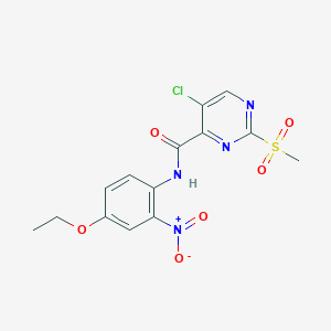 molecular formula C14H13ClN4O6S B254525 5-chloro-N-(4-ethoxy-2-nitrophenyl)-2-(methylsulfonyl)pyrimidine-4-carboxamide 