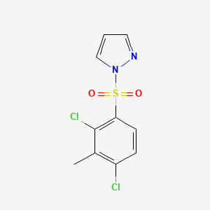 molecular formula C10H8Cl2N2O2S B2545250 1-[(2,4-dichloro-3-methylphenyl)sulfonyl]-1H-pyrazole CAS No. 957494-93-8