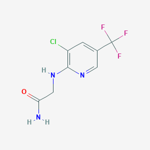 molecular formula C8H7ClF3N3O B2545252 2-{[3-Chloro-5-(trifluoromethyl)-2-pyridinyl]amino}acetamide CAS No. 246022-40-2