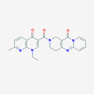molecular formula C23H21N5O3 B2545258 2-(1-ethyl-7-methyl-4-oxo-1,4-dihydro-1,8-naphthyridine-3-carbonyl)-3,4-dihydro-1H-dipyrido[1,2-a:4',3'-d]pyrimidin-11(2H)-one CAS No. 1903771-39-0