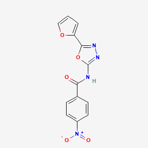 molecular formula C13H8N4O5 B2545259 N-(5-(furan-2-yl)-1,3,4-oxadiazol-2-yl)-4-nitrobenzamide CAS No. 887882-74-8