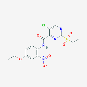 molecular formula C15H15ClN4O6S B254526 5-chloro-N-(4-ethoxy-2-nitrophenyl)-2-(ethylsulfonyl)pyrimidine-4-carboxamide 