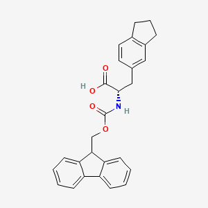 molecular formula C27H25NO4 B2545264 (2S)-3-(2,3-二氢-1H-茚-5-基)-2-(9H-芴-9-基甲氧羰基氨基)丙酸 CAS No. 2173637-94-8