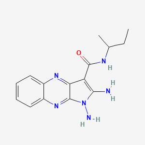 molecular formula C15H18N6O B2545265 1,2-二氨基-N-(丁-2-基)-1H-吡咯并[2,3-b]喹喔啉-3-甲酰胺 CAS No. 881551-42-4