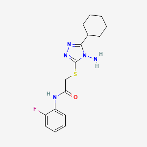 2-((4-amino-5-cyclohexyl-4H-1,2,4-triazol-3-yl)thio)-N-(2-fluorophenyl)acetamide