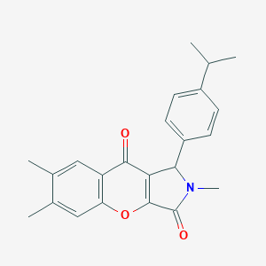 molecular formula C23H23NO3 B254527 1-(4-Isopropylphenyl)-2,6,7-trimethyl-1,2-dihydrochromeno[2,3-c]pyrrole-3,9-dione 