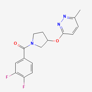 molecular formula C16H15F2N3O2 B2545270 (3,4-Difluorophenyl)(3-((6-methylpyridazin-3-yl)oxy)pyrrolidin-1-yl)methanone CAS No. 2034247-30-6