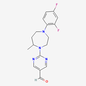 molecular formula C17H18F2N4O B2545273 2-[4-(2,4-Difluorophenyl)-7-methyl-1,4-diazepan-1-yl]pyrimidine-5-carbaldehyde CAS No. 2248872-86-6