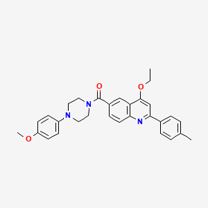 molecular formula C30H31N3O3 B2545278 (4-Ethoxy-2-(p-tolyl)quinolin-6-yl)(4-(4-methoxyphenyl)piperazin-1-yl)methanone CAS No. 1114834-24-0