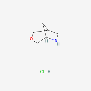 molecular formula C6H12ClNO B2545281 3-Oxa-6-azabicyclo[3.2.1]octane;hydrochloride CAS No. 2567503-64-2