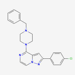 molecular formula C23H22ClN5 B2545283 4-(4-苄基哌嗪-1-基)-2-(4-氯苯基)吡唑并[1,5-a]吡嗪 CAS No. 1111417-68-5