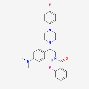 N-{2-[4-(dimethylamino)phenyl]-2-[4-(4-fluorophenyl)piperazin-1-yl]ethyl}-2-fluorobenzamide