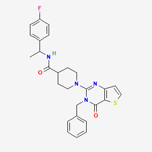 1-(3-benzyl-4-oxo-3,4-dihydrothieno[3,2-d]pyrimidin-2-yl)-N-(1-(4-fluorophenyl)ethyl)piperidine-4-carboxamide