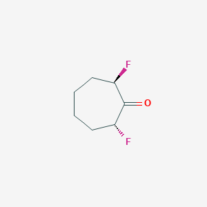 molecular formula C7H10F2O B2545314 rac-(2R,7R)-2,7-difluorocycloheptan-1-one,trans CAS No. 1932279-55-4