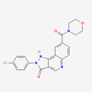 molecular formula C21H17ClN4O3 B2545318 2-(4-chlorophenyl)-8-(morpholine-4-carbonyl)-2H-pyrazolo[4,3-c]quinolin-3(5H)-one CAS No. 1251598-49-8
