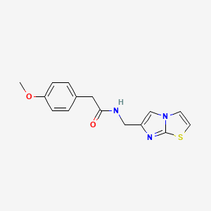 molecular formula C15H15N3O2S B2545320 N-(咪唑并[2,1-b][1,3]噻唑-6-基甲基)-2-(4-甲氧基苯基)乙酰胺 CAS No. 863587-18-2