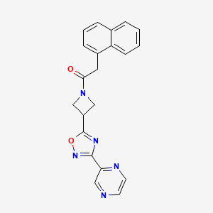 molecular formula C21H17N5O2 B2545323 2-(Naphthalen-1-yl)-1-(3-(3-(pyrazin-2-yl)-1,2,4-oxadiazol-5-yl)azetidin-1-yl)ethanone CAS No. 1324507-24-5