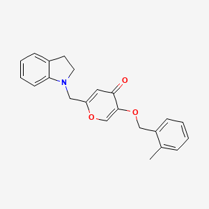 2-(indolin-1-ylmethyl)-5-((2-methylbenzyl)oxy)-4H-pyran-4-one