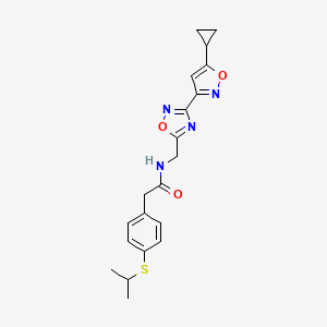 N-((3-(5-cyclopropylisoxazol-3-yl)-1,2,4-oxadiazol-5-yl)methyl)-2-(4-(isopropylthio)phenyl)acetamide