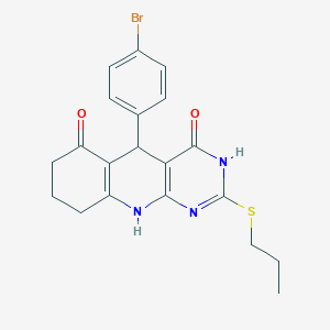 5-(4-bromophenyl)-2-(propylsulfanyl)-5,8,9,10-tetrahydropyrimido[4,5-b]quinoline-4,6(3H,7H)-dione