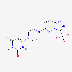 3-methyl-6-(4-(3-(trifluoromethyl)-[1,2,4]triazolo[4,3-b]pyridazin-6-yl)piperazin-1-yl)pyrimidine-2,4(1H,3H)-dione