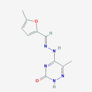 6-methyl-5-[(2E)-2-[(5-methylfuran-2-yl)methylidene]hydrazinyl]-2H-1,2,4-triazin-3-one