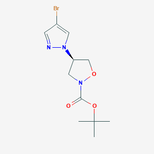 Tert-butyl (4R)-4-(4-bromopyrazol-1-yl)-1,2-oxazolidine-2-carboxylate