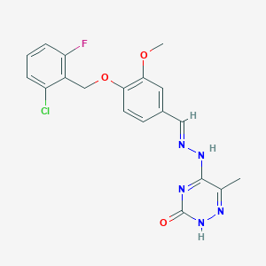 molecular formula C19H17ClFN5O3 B254536 4-[(2-Chloro-6-fluorobenzyl)oxy]-3-methoxybenzaldehyde (6-methyl-3-oxo-2,3-dihydro-1,2,4-triazin-5-yl)hydrazone 