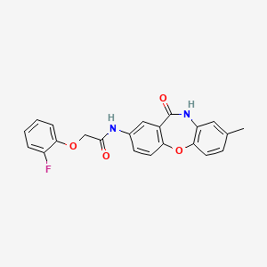 molecular formula C22H17FN2O4 B2545360 2-(2-fluorophenoxy)-N-(8-methyl-11-oxo-10,11-dihydrodibenzo[b,f][1,4]oxazepin-2-yl)acetamide CAS No. 922031-26-3