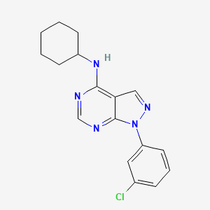 1-(3-chlorophenyl)-N-cyclohexyl-1H-pyrazolo[3,4-d]pyrimidin-4-amine