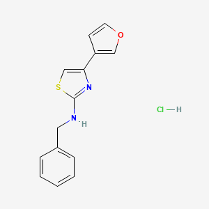 molecular formula C14H13ClN2OS B2545365 N-benzyl-4-(furan-3-yl)thiazol-2-amine hydrochloride CAS No. 2034619-43-5