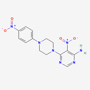 5-Nitro-6-[4-(4-nitrophenyl)piperazin-1-yl]pyrimidin-4-amine