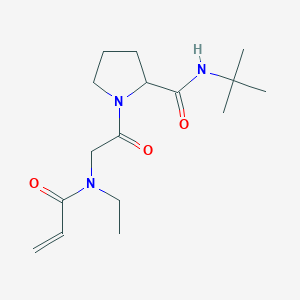 N-Tert-butyl-1-[2-[ethyl(prop-2-enoyl)amino]acetyl]pyrrolidine-2-carboxamide
