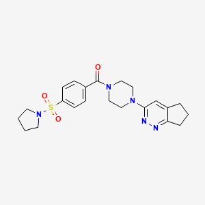 (4-(6,7-dihydro-5H-cyclopenta[c]pyridazin-3-yl)piperazin-1-yl)(4-(pyrrolidin-1-ylsulfonyl)phenyl)methanone
