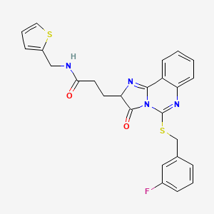 3-[5-[(3-fluorophenyl)methylsulfanyl]-3-oxo-2H-imidazo[1,2-c]quinazolin-2-yl]-N-(thiophen-2-ylmethyl)propanamide