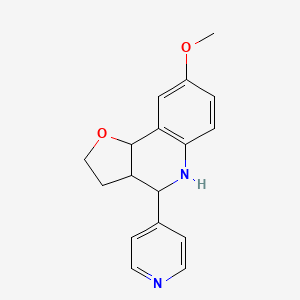 molecular formula C17H18N2O2 B2545374 8-Methoxy-4-pyridin-4-yl-2,3,3a,4,5,9b-hexahydro-furo[3,2-c]quinoline CAS No. 1005054-56-7