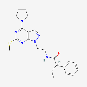 B2545376 N-(2-(6-(methylthio)-4-(pyrrolidin-1-yl)-1H-pyrazolo[3,4-d]pyrimidin-1-yl)ethyl)-2-phenylbutanamide CAS No. 953975-59-2