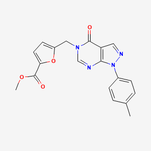molecular formula C19H16N4O4 B2545377 methyl 5-((4-oxo-1-(p-tolyl)-1H-pyrazolo[3,4-d]pyrimidin-5(4H)-yl)methyl)furan-2-carboxylate CAS No. 912622-01-6