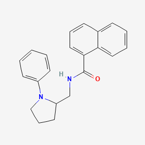 molecular formula C22H22N2O B2545378 N-((1-苯基吡咯烷-2-基)甲基)-1-萘酰胺 CAS No. 1797083-84-1