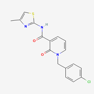 molecular formula C17H14ClN3O2S B2545379 1-(4-chlorobenzyl)-N-(4-methylthiazol-2-yl)-2-oxo-1,2-dihydropyridine-3-carboxamide CAS No. 941989-03-3