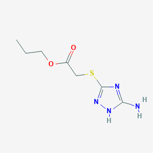 molecular formula C7H12N4O2S B254538 propyl 2-[(5-amino-4H-1,2,4-triazol-3-yl)sulfanyl]acetate 