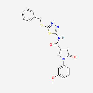 molecular formula C21H20N4O3S2 B2545383 N-(5-(苄硫基)-1,3,4-噻二唑-2-基)-1-(3-甲氧基苯基)-5-氧代吡咯烷-3-甲酰胺 CAS No. 872595-31-8
