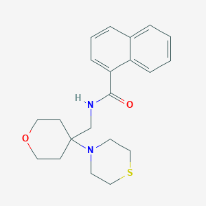 N-[(4-Thiomorpholin-4-yloxan-4-yl)methyl]naphthalene-1-carboxamide